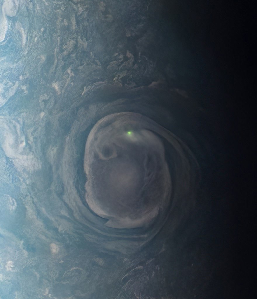 Lightning in Jupiter’s North Polar Vortex: A Rare Glimpse into a Gas Giant’s Stormy Atmosphere