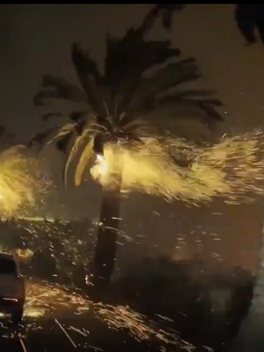 Flames and smoke from the Franklin Fire in Malibu, California, as homes and landscapes burn.